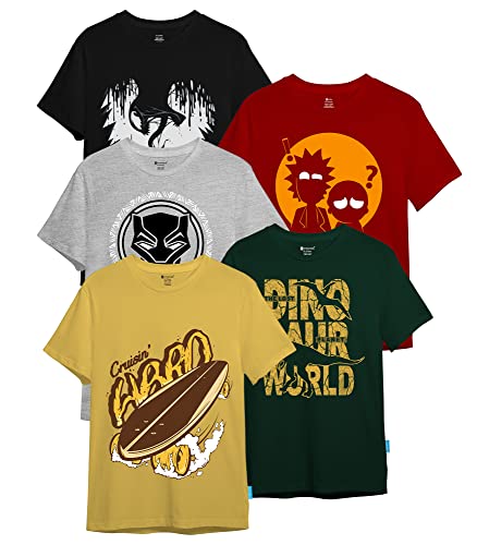 Tshirt Pack of 5 Round Neck Printed