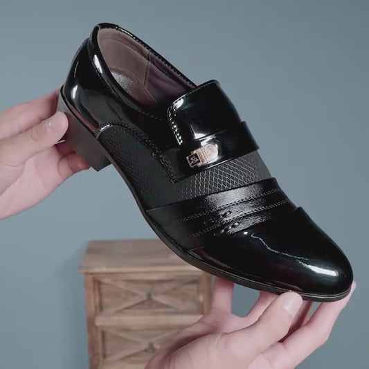 MEN SHINNING BLACK SLIP ON FORMAL SHOES